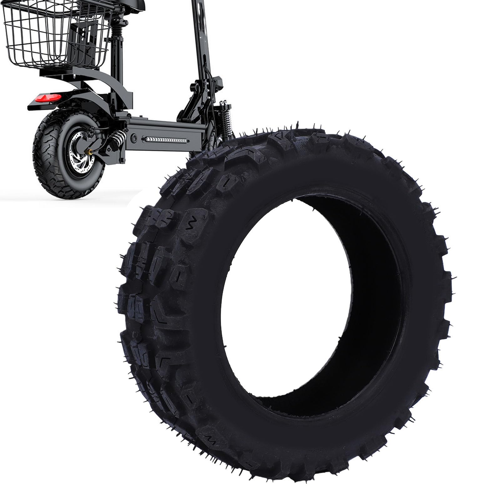 Alomejor Neumático sin cámara de 10 Pulgadas 90/65-6,5 Neumático de Rueda de vacío Neumáticos de Scooter eléctrico Rueda de Repuesto Neumático de Scooter eléctrico Engrosado