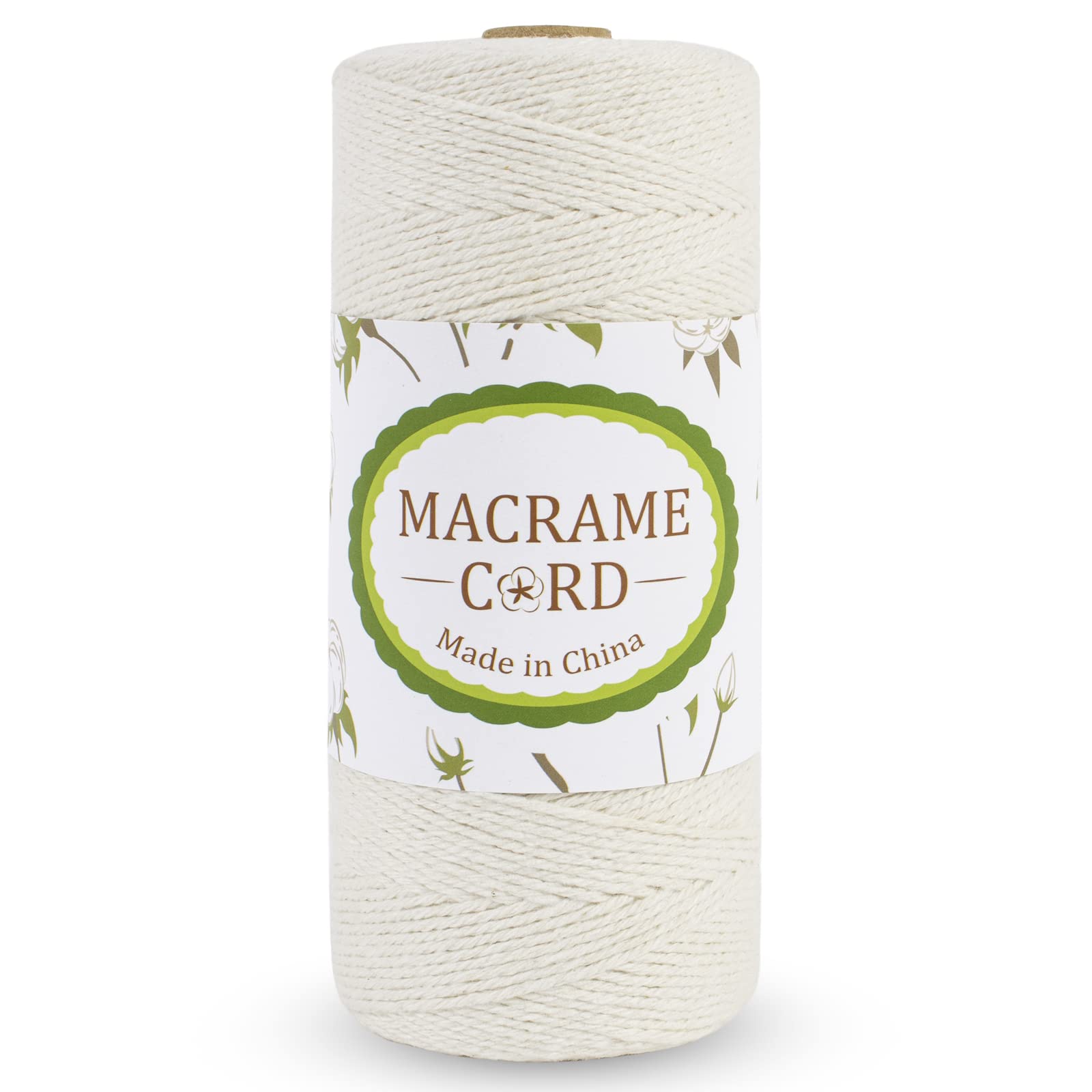 LEREATI Macrame Cord 1mm x 400m Natural Cotton Twine String, Macrame Rope Christmas String Craft Rope, Macrame Yarn for Plant Hanger, Wall Hanging, Gift Wrapping, Garden Decoration (Natural)