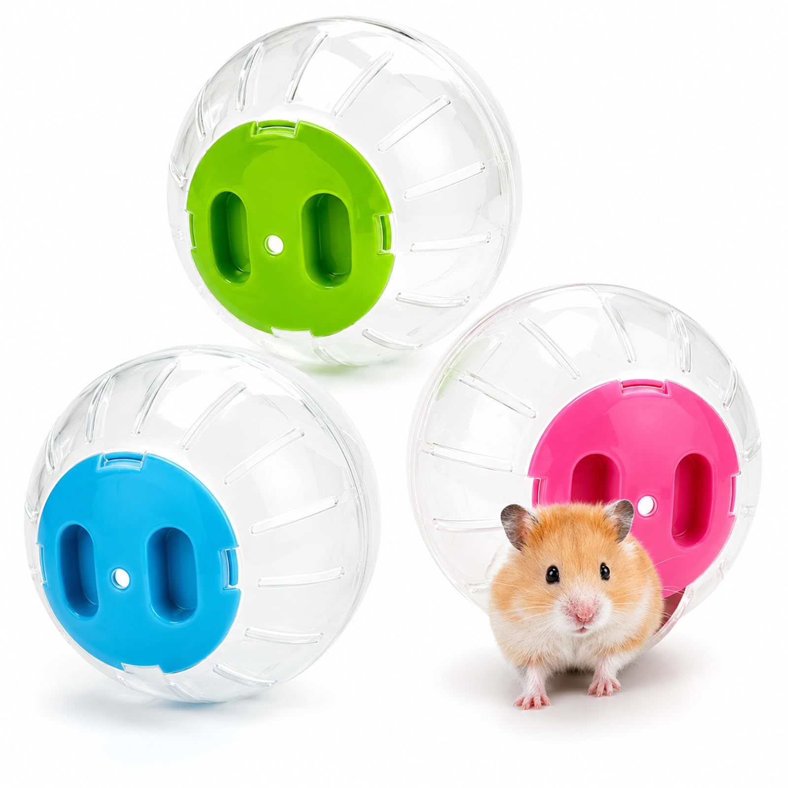 3 Hamster Balls with 10cm Diameter for Hamsters
