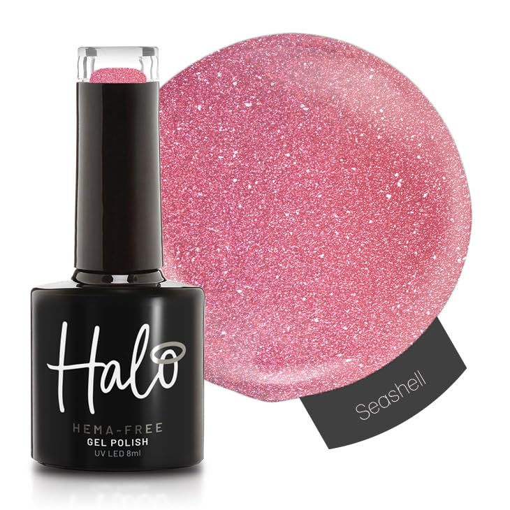 Halo Gel Polish 8ml - Seashell. UV/LED Gel Nail Polish, Long Lasting & Easy To Apply. Nail Art Colours For Manicure & Pedicure. Gel Polish For Professional & Home Use.