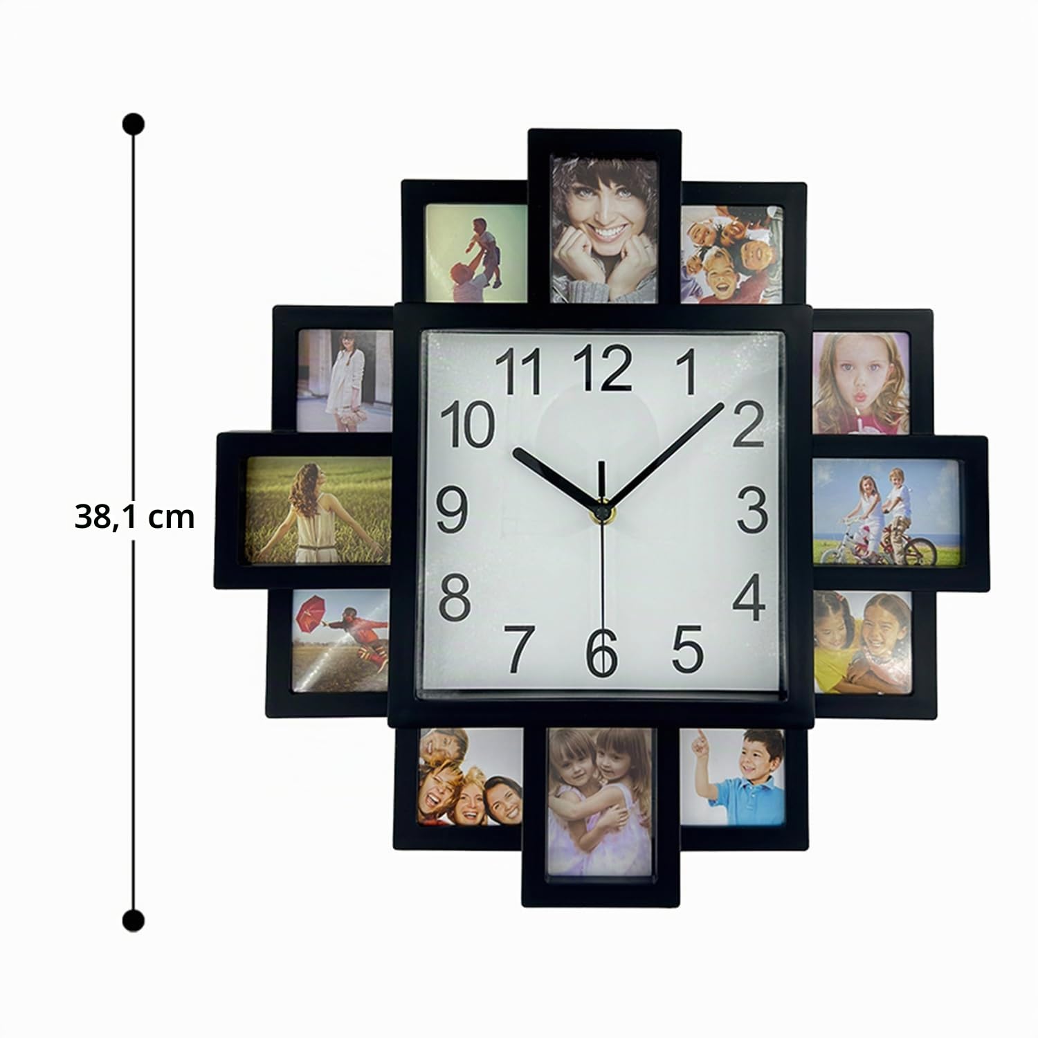 Timelike Reloj de marco de bricolaje, reloj de pared de diseño moderno DIY Marco de fotos Reloj de plástico Arte Imágenes Reloj único Klok Decoración del hogar - Haz tu propio reloj de múltiples fotos