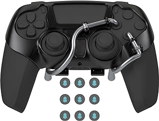 EXknight Leverback V2 PS5 背面パドル、PS5 コントローラー用 背面ボタンアタッチメント | 親指スティックにフィット（黒）