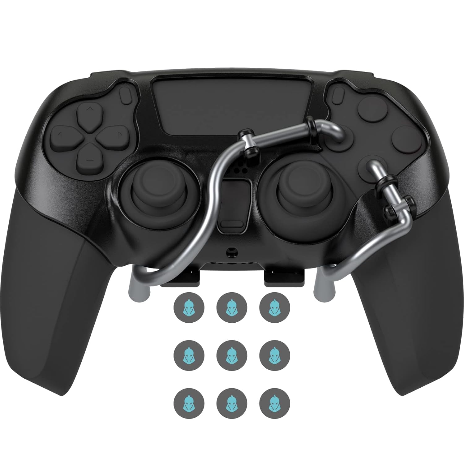 EXknight Leverback V2 Paddles Attachment Back Buttons Adapter for PS5 Controller Fit with Thumb Grips Black