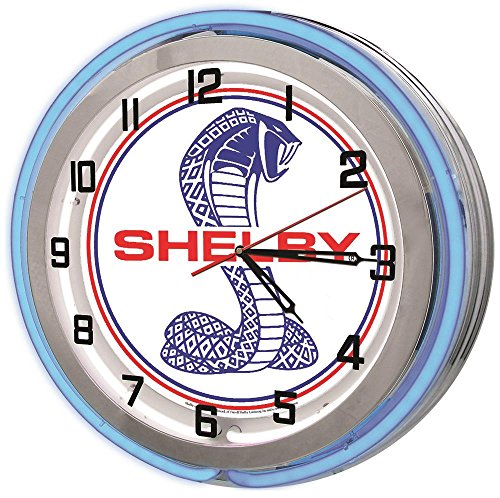Redeye Laserworks Mustang Shelby Snake 18" Blue Double Neon Clock from