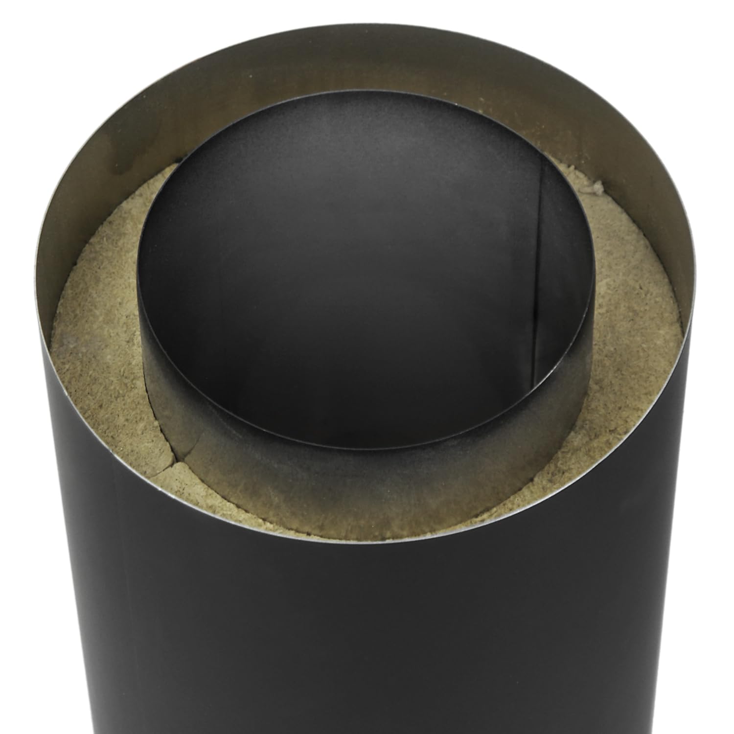 raik Rauchrohr/Ofenrohr Coltherm doppelwandig mit Isolierung 150 mm Durchmesser 1000 mm Länge Stahlblech Schwarz SH30011483-sw