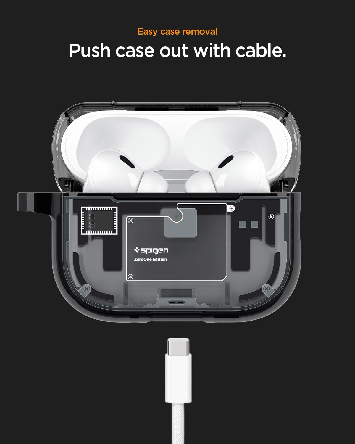 Spigen Cover Ultra Hybrid MagFit Compatible con AirPods Pro 3 (3a Generazione 2025) con Moschettone, Custodia AirPods Pro 3 - ZeroOne