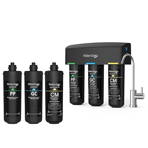Waterdrop TSB-cm Sistema de filtro de agua debajo del fregadero reduce la cloramina y la gota de agua WD-10PPWD-10GCWD-CM Filtro de agua debajo del
