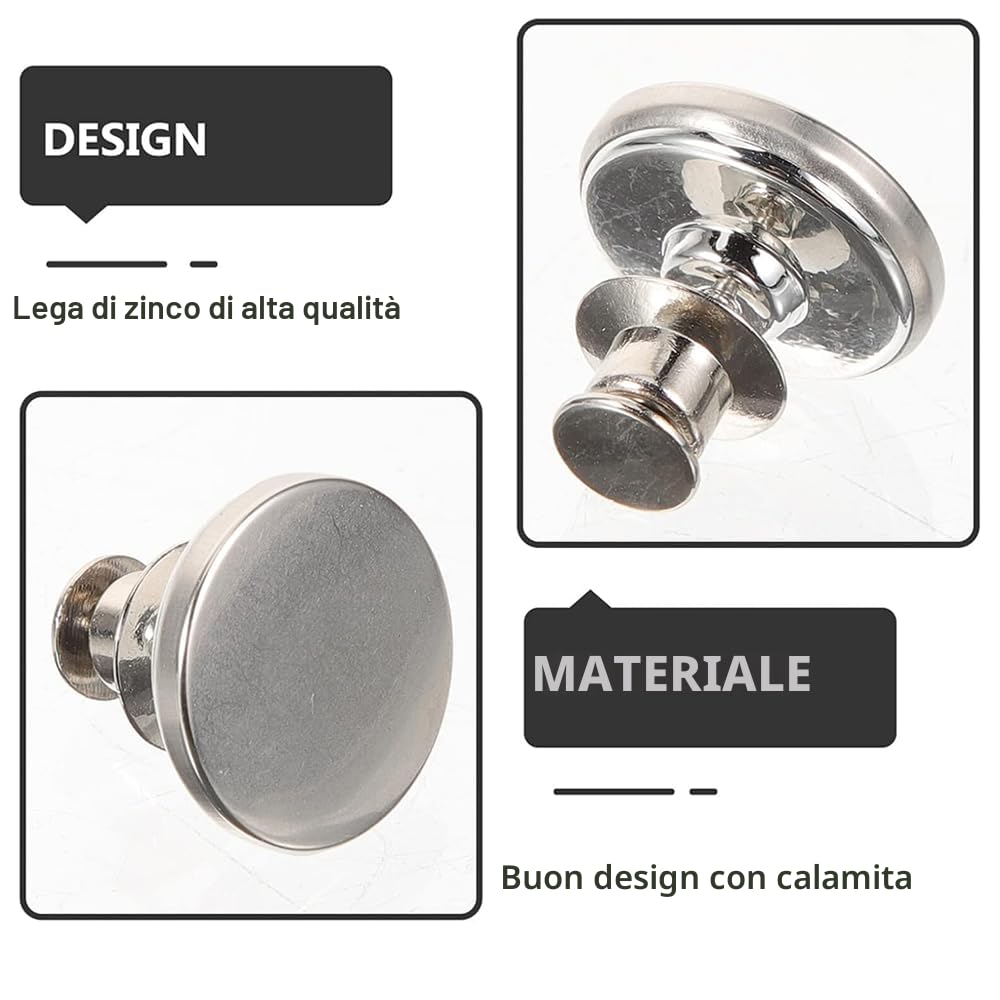 24 Pezzi Calamite per Tende da Interno, Rimovibile Fermatenda, Argento Ferma Tende con Calamita, Durevole Magneti per Tende, per Camera Letto, Soggiorno, Bagno, Cucina, Ufficio
