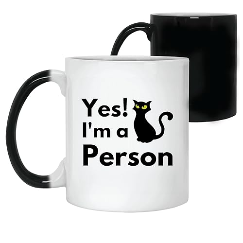 Gift for Cat Lovers Yes I am a Cat Person Funny Cute Smart Independent and Clean Animal Based Design 11oz 15oz Color Changing Mug