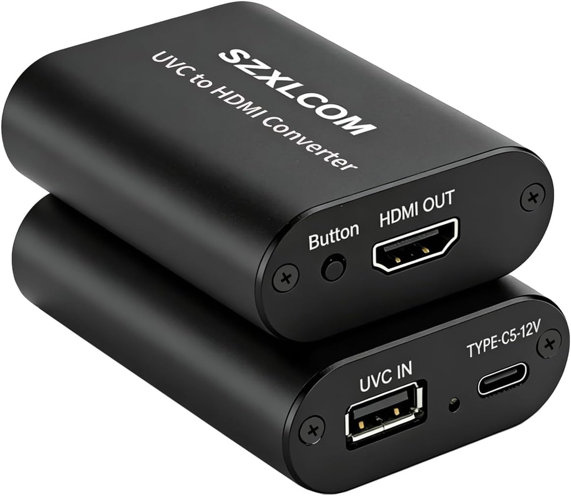 UVC to HDMI Converter 1080P 60Hz, Supports Camera Charging, USB Cameras Webcam Video Switcher to HDMI Video Output, for Live Streaming to TV, Monitor and HDMI Capture Card