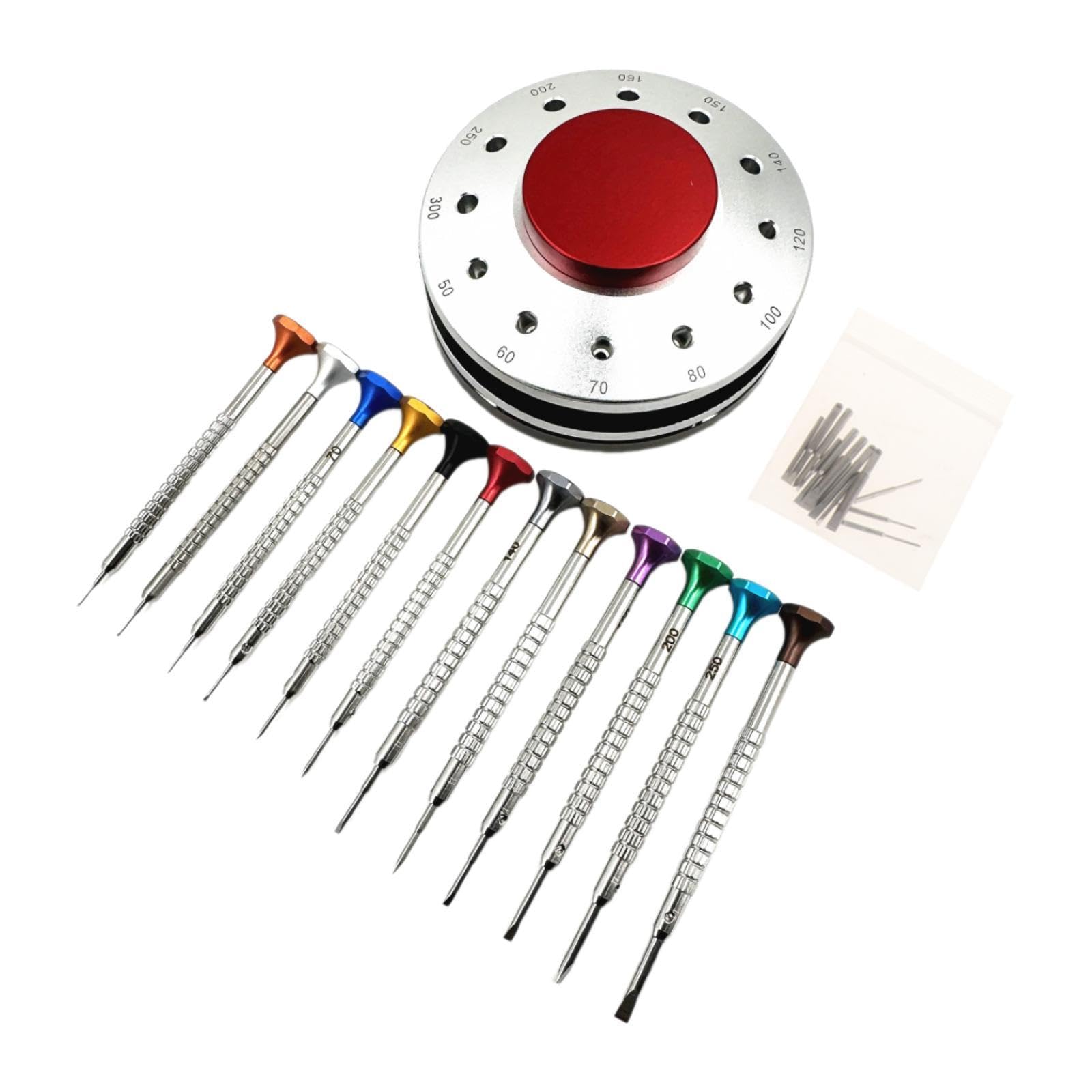 Juego de Destornilladores para Relojes, Destornillador de Relojero, Herramientas Manuales Profesionales para Bricolaje, Herramienta Giratoria Portátil, Base de Plata