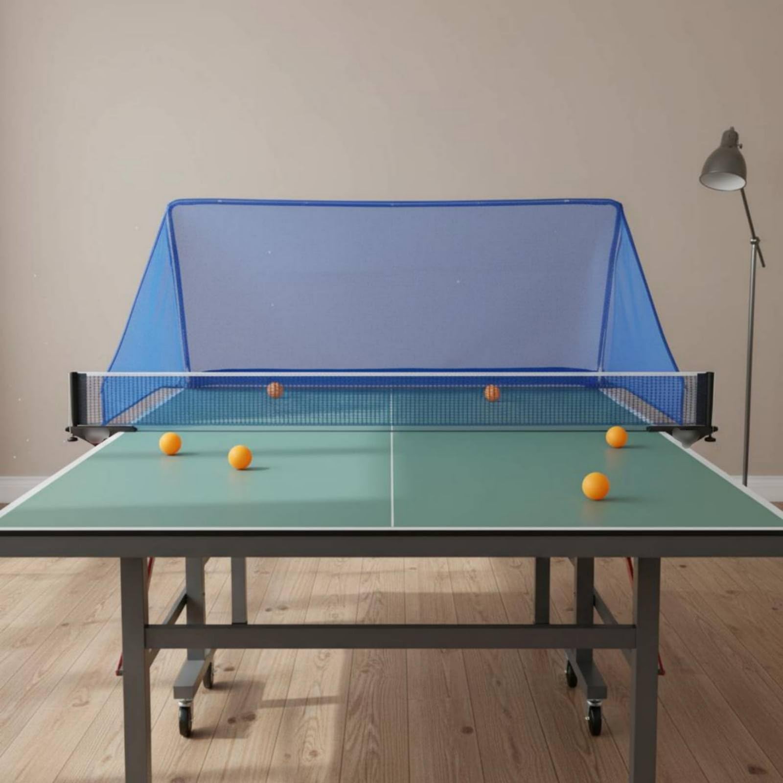 Ballfangnetz Tischtennis Rücklaufnetz Sammelnetz Trainingsnetz Reboundnetz zur Reduzierung von Wegrollern aus Stabilem Eisenrohr für Einsteigertraining Heimtraining Vereinsraum