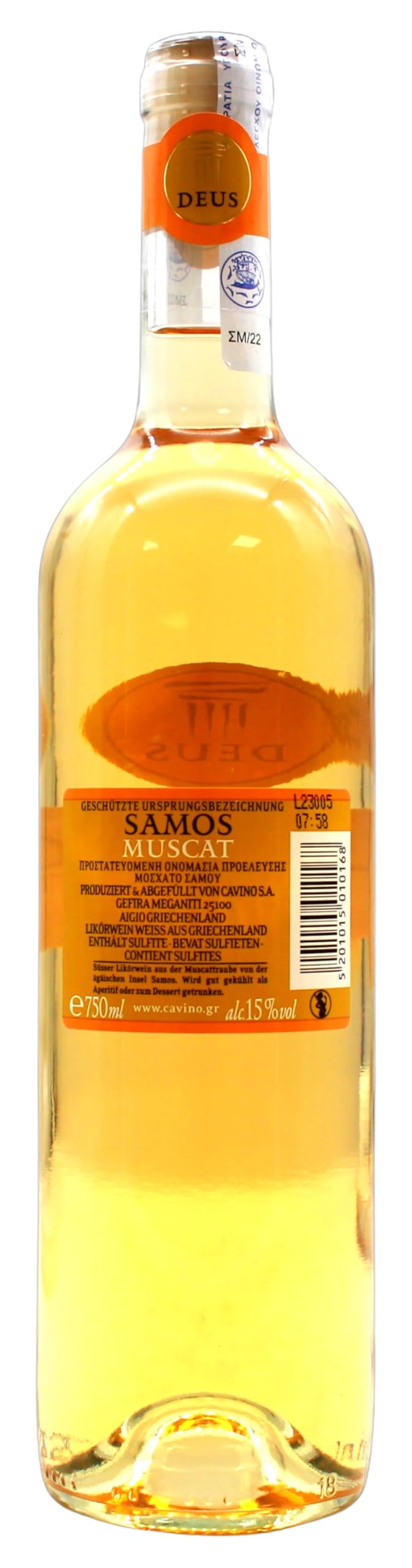 Cavino Deus Samos Muscat Likörwein 15% vol., 6er Pack (6 x 0.75 l)
