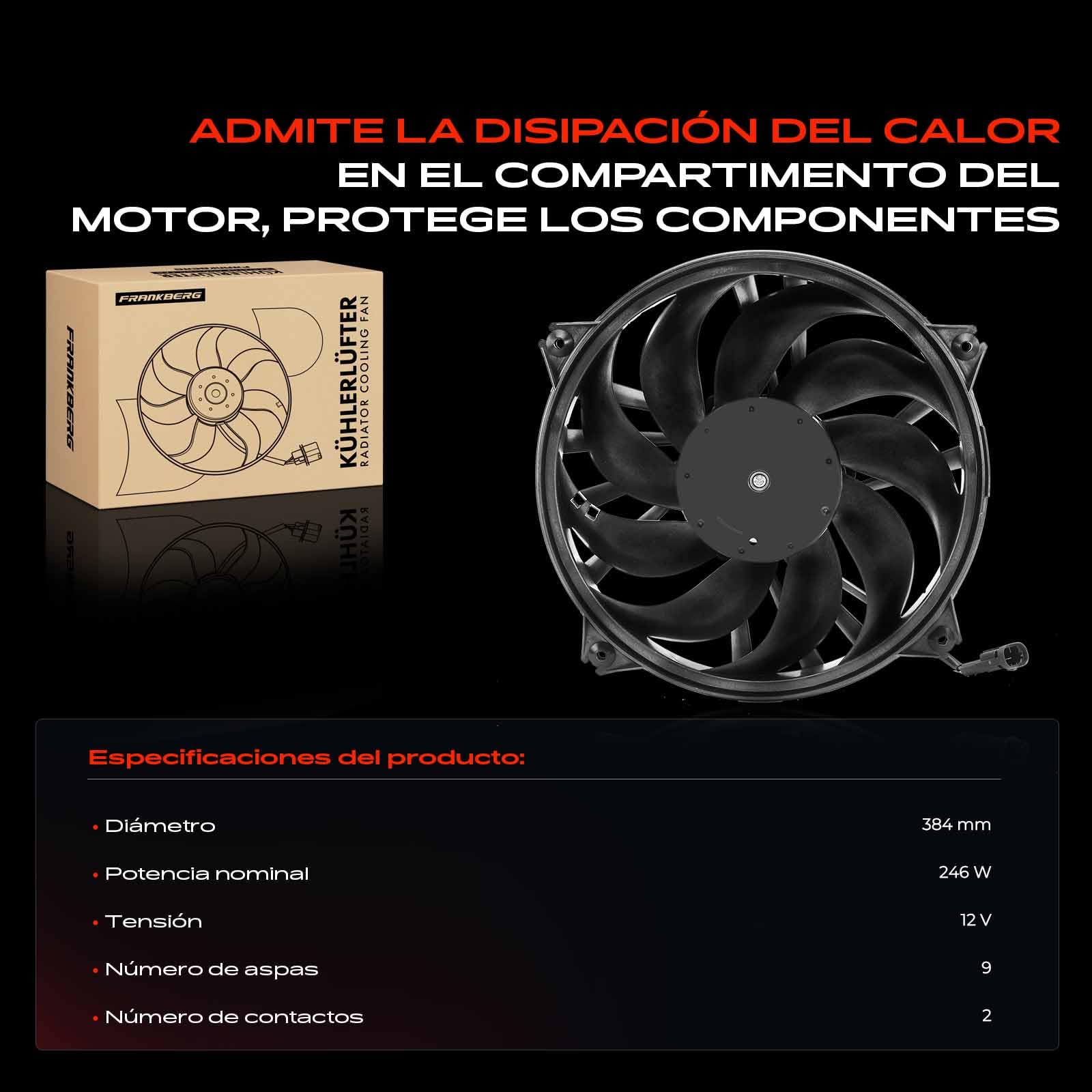 Frankberg Ventilador refrigeración del motor ventilador del radiador
