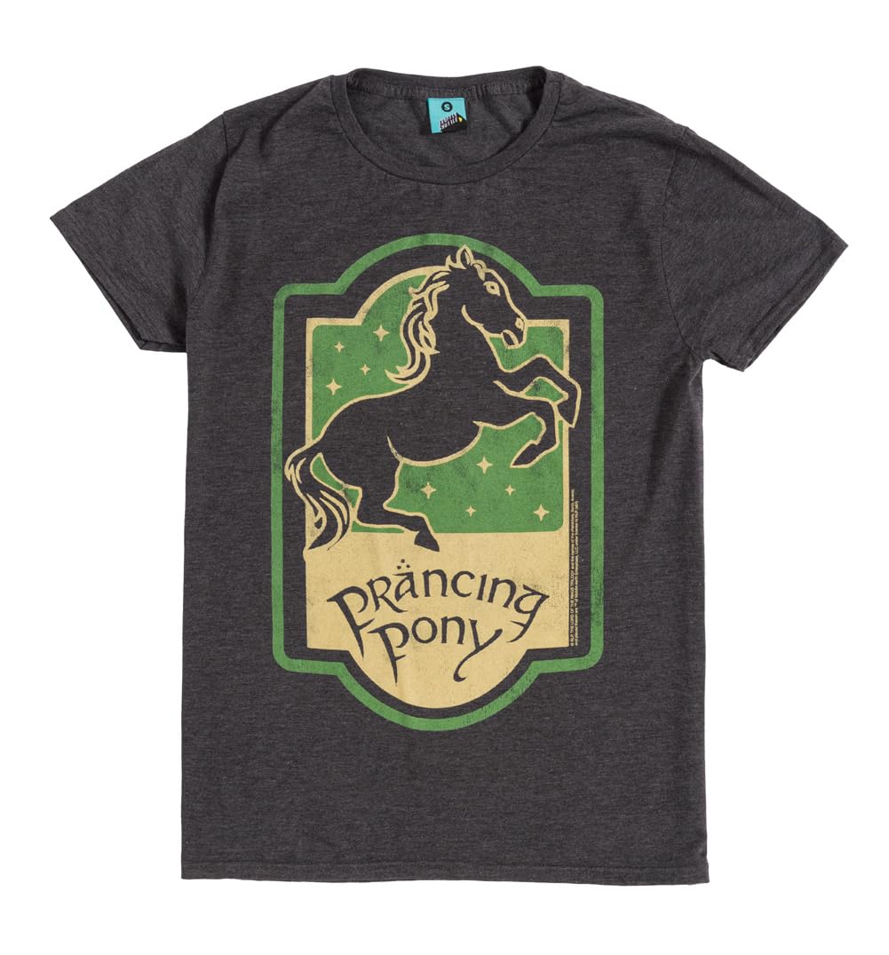 TruffleShuffle Lord of The Rings Prancing Pony Charcoal T Shirt
