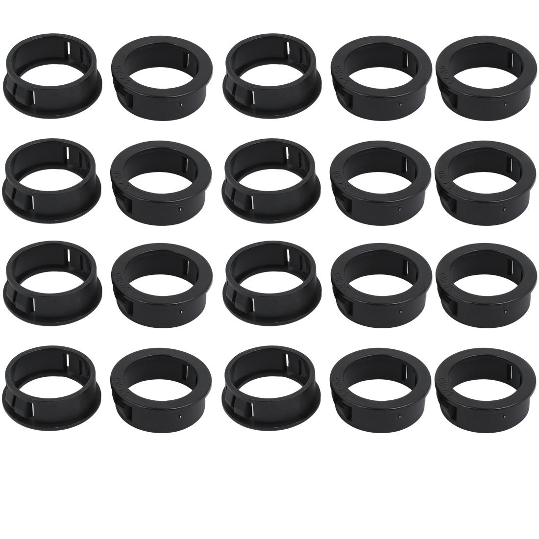 Aexit 20 Pcs Transmission 33.3mmx11.5mm Round Cable Harness Protective Snap Bushing -30 Black