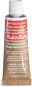 AMACO Rub n Buff Wax Metallic Finish - Rub n Buff Antique Gold 15ml Tube - Versatile Gilding Wax for Finishing Furniture Antiquing and Restoration - Rub and Buff Colors Single Tube