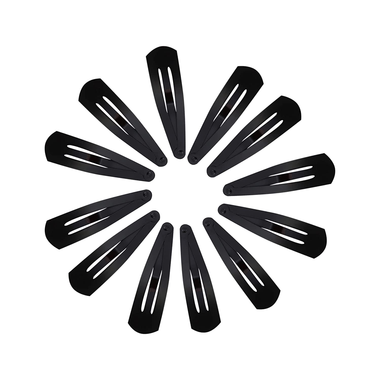 Black Matte Black Metal Tic-Tac Pins, Korean style Tik Tak Hair Pins, Triangular Hair Clip, Snap Pin, Hair Accessories for Women, Teens and Girl (Pack of 96)