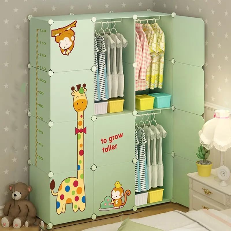 Image of Mevigo Foldable Plastic Wardrobe for Clothes - 12- Door Baby Cupboard for Clothes Storage, Wardrobe for Kids, Plastic Almirah, Collapsible Wardrobe for Kids Livingroom & Home -