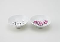 Vista 4 de 丸モ高木陶器 Tazas de sake japonesas que cambian de color en flor de cerezo (par)