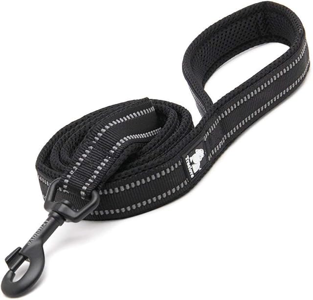 Truelove Dog Leash TLL2111 Puppy Walking Lead Leash,Pet Chain Rope,Handle Traction Rope,Padded Reflective Night Safe Leading Length 200cm Now Available (L, Black)