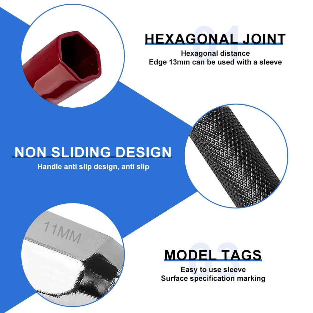 Set Chiave Per Rubinetti Sottolavello - 7 Pezzi Con Bussole 8-13mm, Attrezzo Idraulico