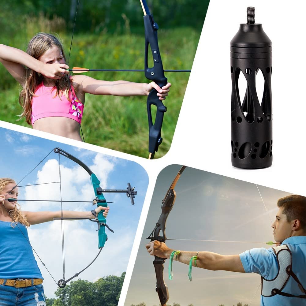 Stabilizzatore per arco da tiro con l'arco, stabilizzatore per arco compound, barra di bilanciamento per arco composito in lega di alluminio con sistema di smorzamento per sport di caccia e tiro