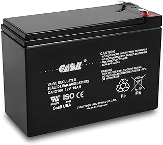 Casil 12V 10Ah Sealed Lead Acid Rechargeable Battery SLA AGM Battery with F2 Terminals