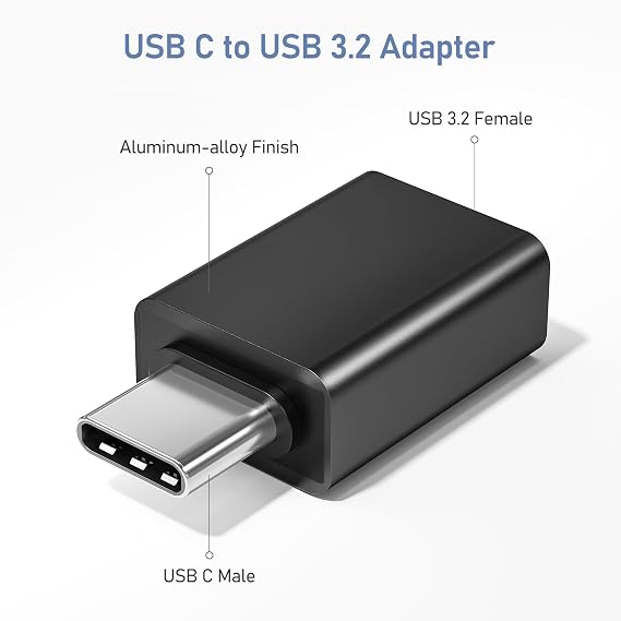 Basesailor USB C to USB Adapter 3Pack,USBC Male to USB 3.2 Female Converter