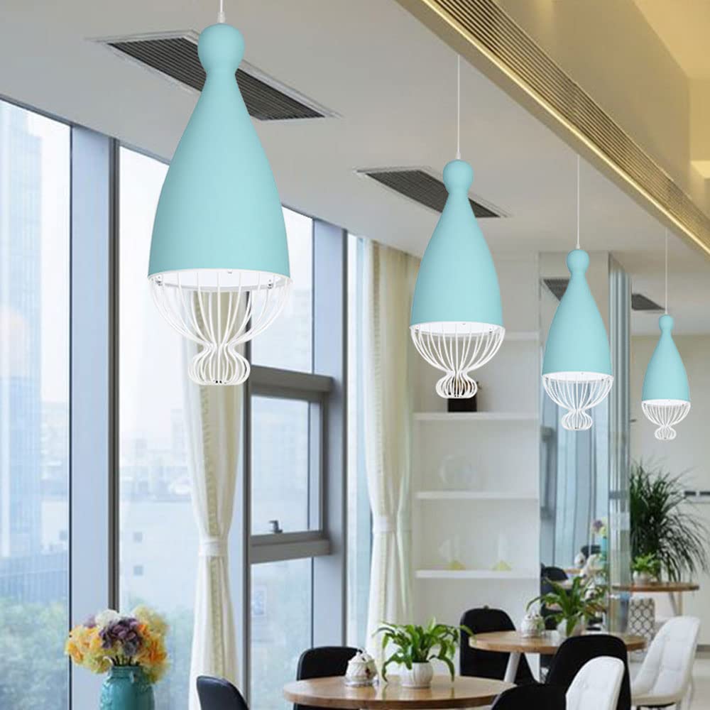 Lampa wisząca LED w stylu nordyckim, metalowa pojedyncza lampa sufitowa, oświetlenie wewnętrzne, bary restauracje, regulowana wysokość (30 cm, żółta