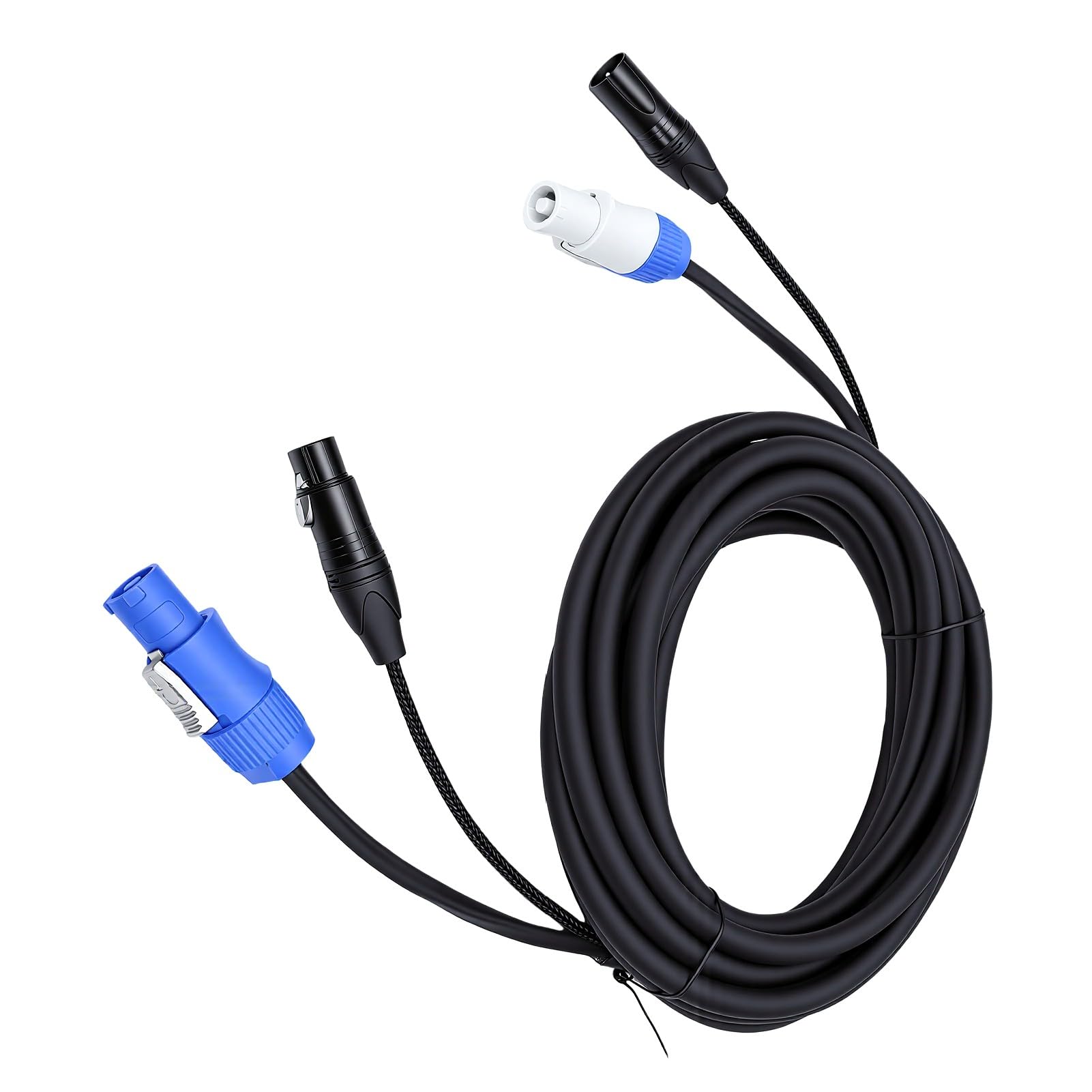 Alomejor Kabel Combo Sygnału Zasilania Prądem Przemiennym XLR Profesjonalny 23AWG Niezawodny Podczas wydarzeń Związanych z Oświetleniem Scenicznym 1 Jednostka (7.6M)
