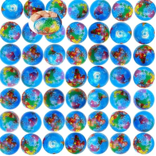5 Pièces Balle Anti Stress Globe 6.35CM, Balle Anti Stress, Balle...