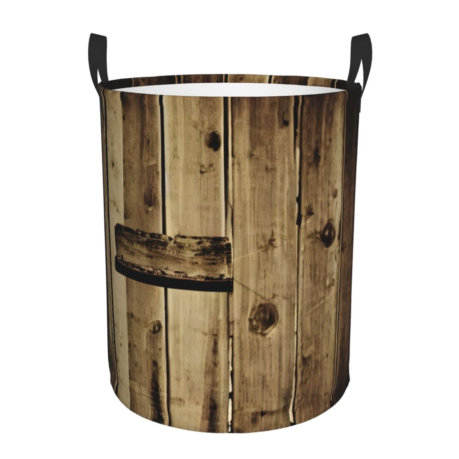 M Collapsible Laundry Hamper Round board Print Storage