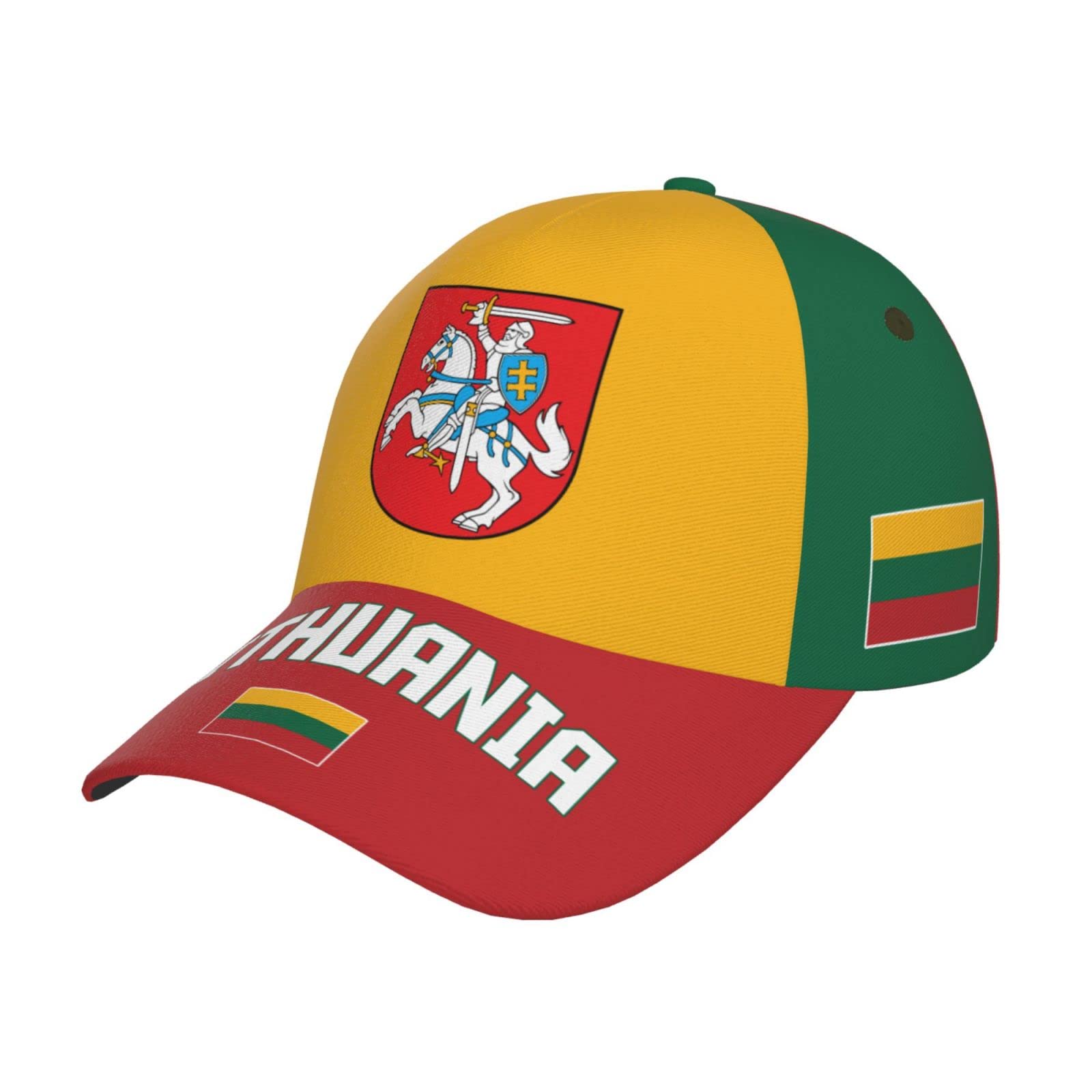 Rfshop Unisex #1710 Lithuania Flag Cool Lithuanian Baseball Cap 3D Full Print Adult Adjustable Hat Soccer Patriotic Caps