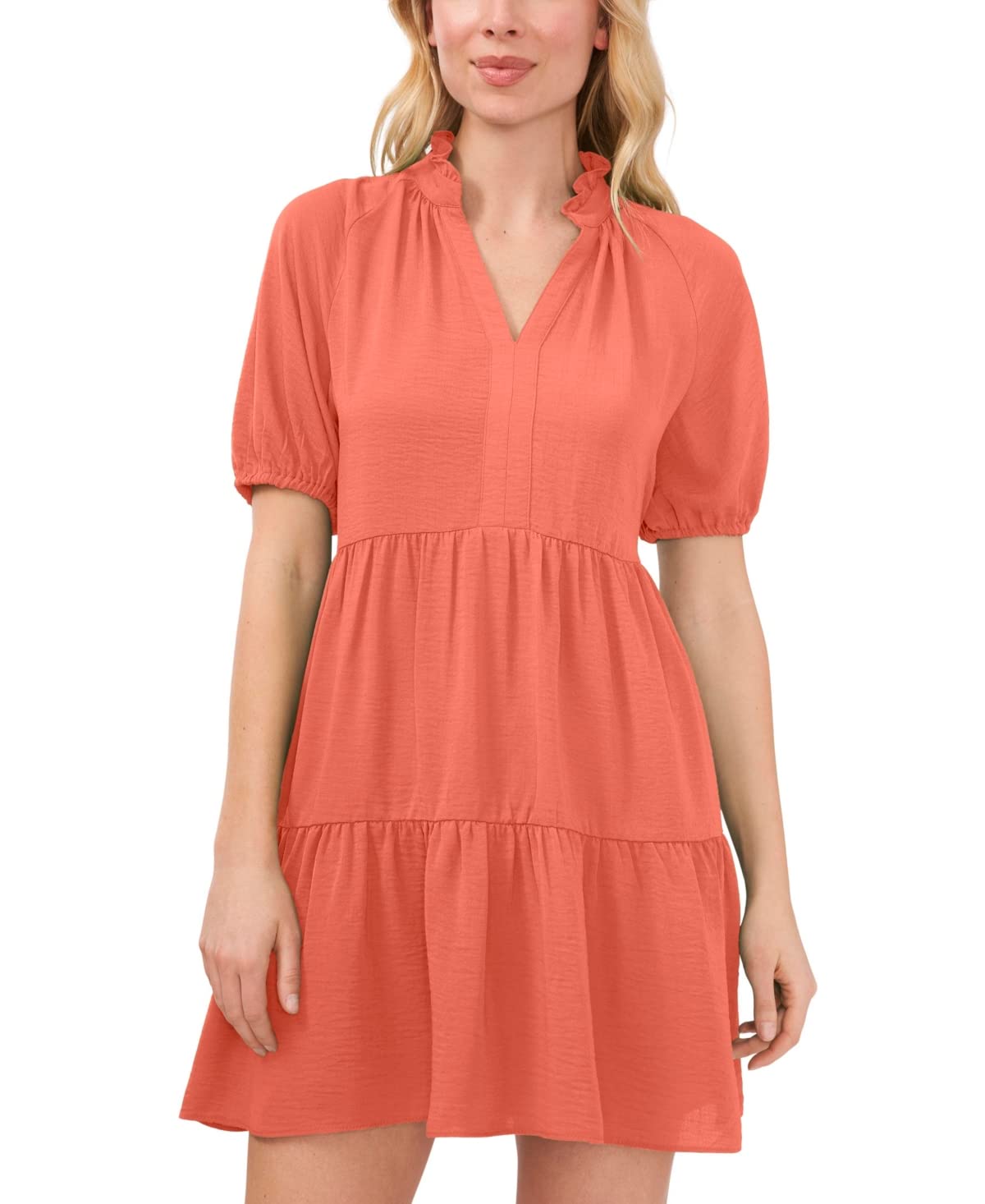 Cece Tiered V Neck Babydoll Dress