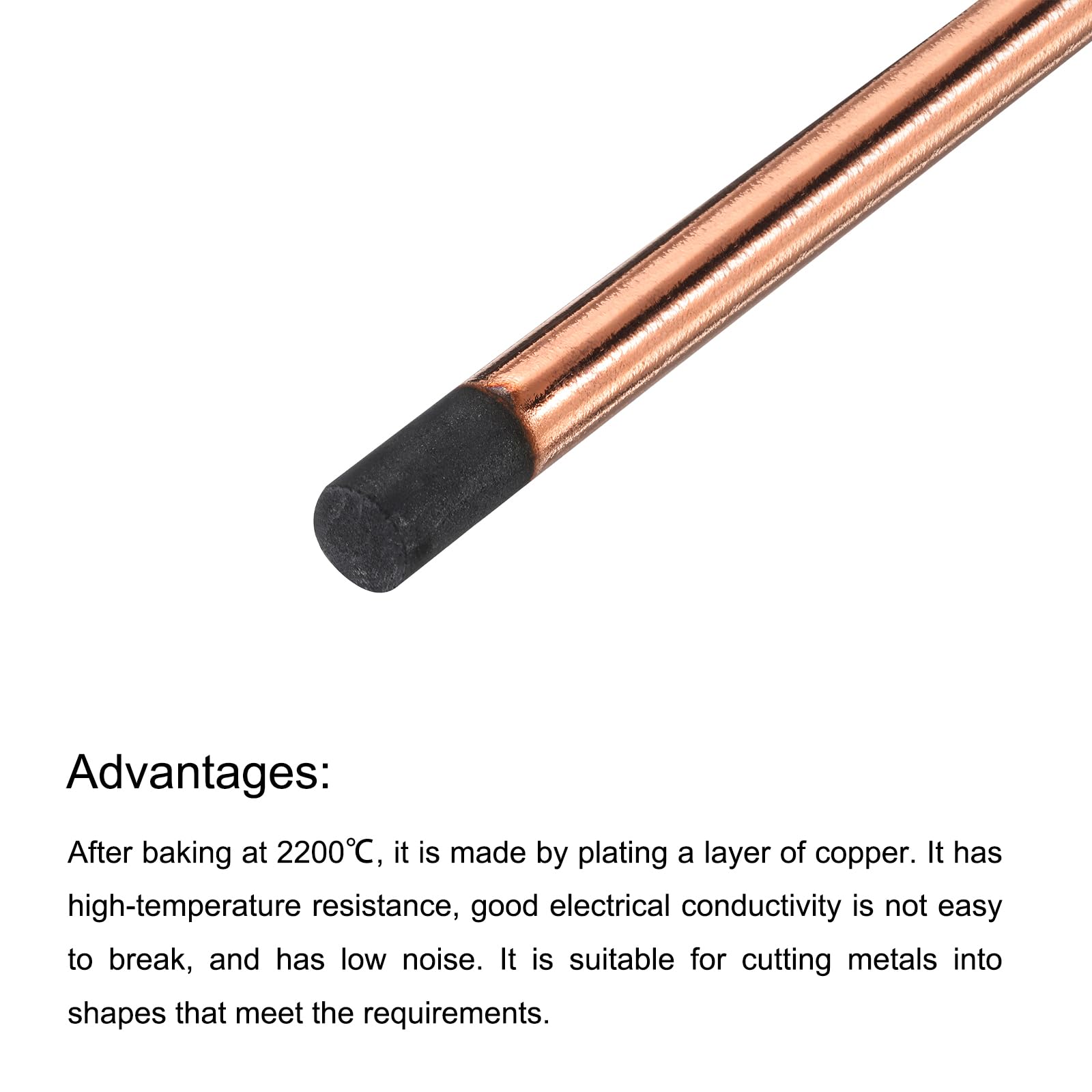 PATIKIL 20pcs 13mmx355mm(1/2"x14") Carbon Arc Air Gouging Rods Copper Graphite Coated Gouging Electrode Rods for Welding - Image 4