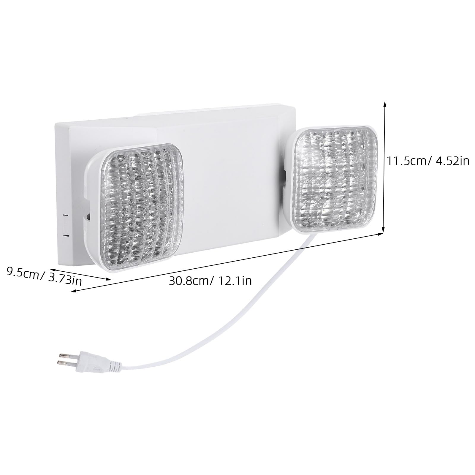 IMIKEYA Luz de emergencia LED: Iluminación de emergencia LED con doble cabezal ajustable - Luminaria de salida de pared para oficinas y negocios con enchufe europeo