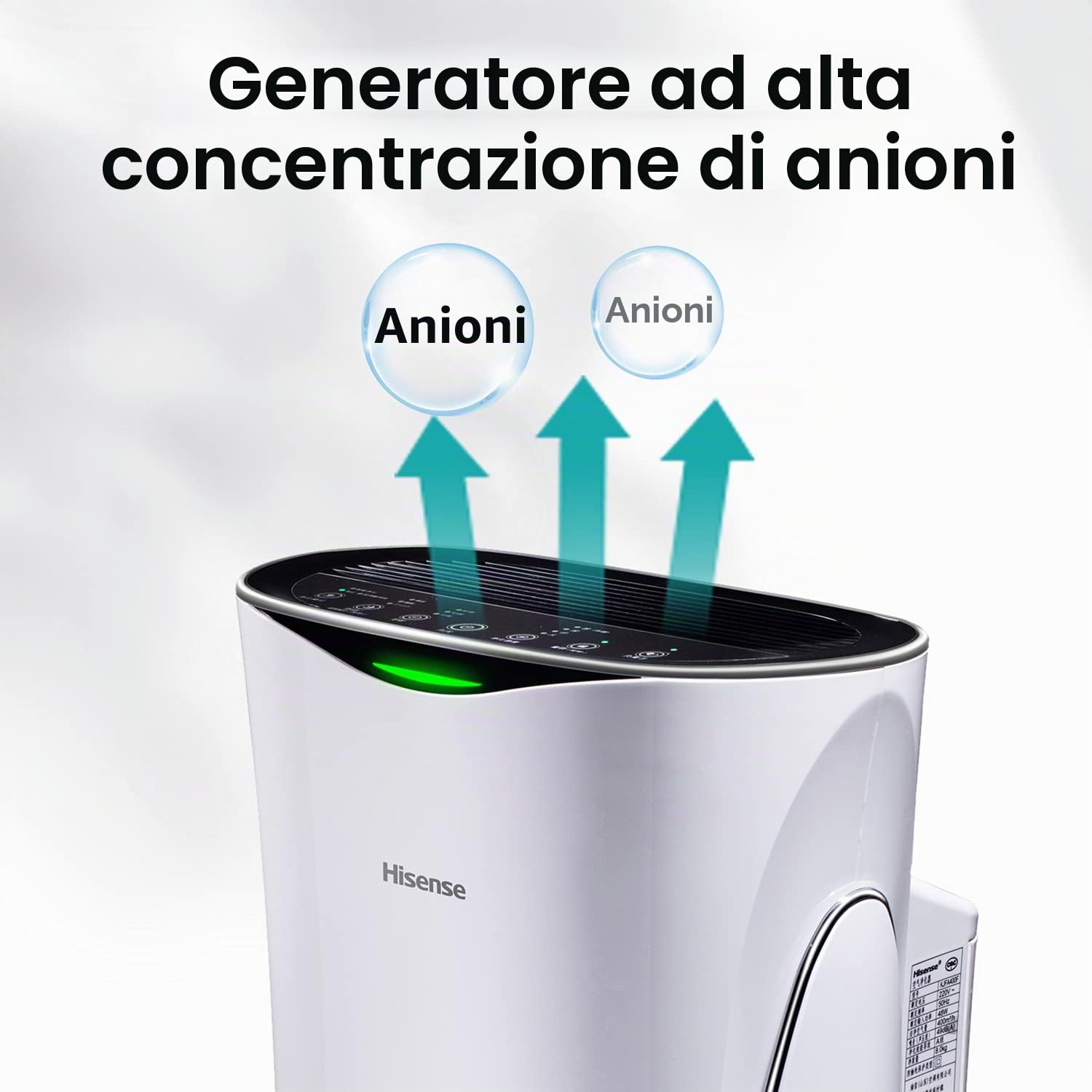 Hisense AE-15R4AF1 Purificatore D'aria Alta Efficienza Silenzioso Filtro HEPA 12 Purificazione Rapida 30 m2