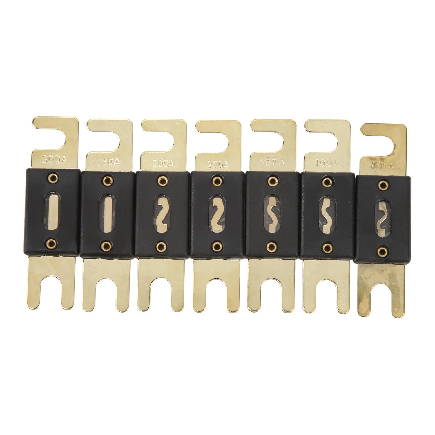 500A ANL Fuse Holder Kit with 7 Fuses and Cover, and High Temperature, for Car and Marine Audio Video Systems Amplifiers