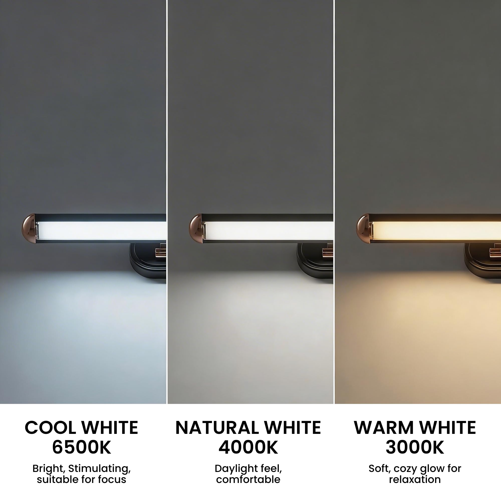 Proudome Black LED Bathroom Wall Light | Decorative Vanity Light for Mirror, Dressing Room & Picture | Modern Wall Mounted LED Lamp for Grooming & Makeup 2