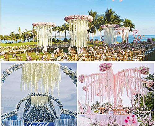 Lushidi 32.8Ft Artificial Silk Wisteria Vine Hanging Flowers Garland Home Outdoor Wedding Arch Garden Wall Decor,Pack Of 10 (Off White) #TOP4