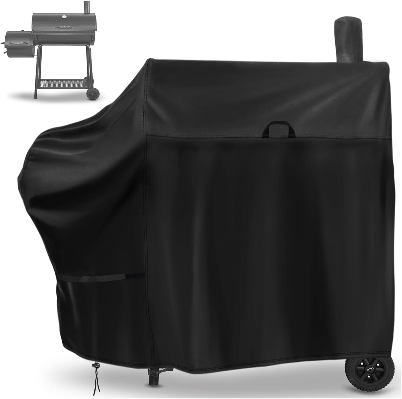 Grill Cover for Royal Gourmet CC1830FC Charcoal Grill Offset Smoker, 46inch Outdoor Heavy Duty BBQ Grill Cover Waterproof-46 L x 28" W x 48" H