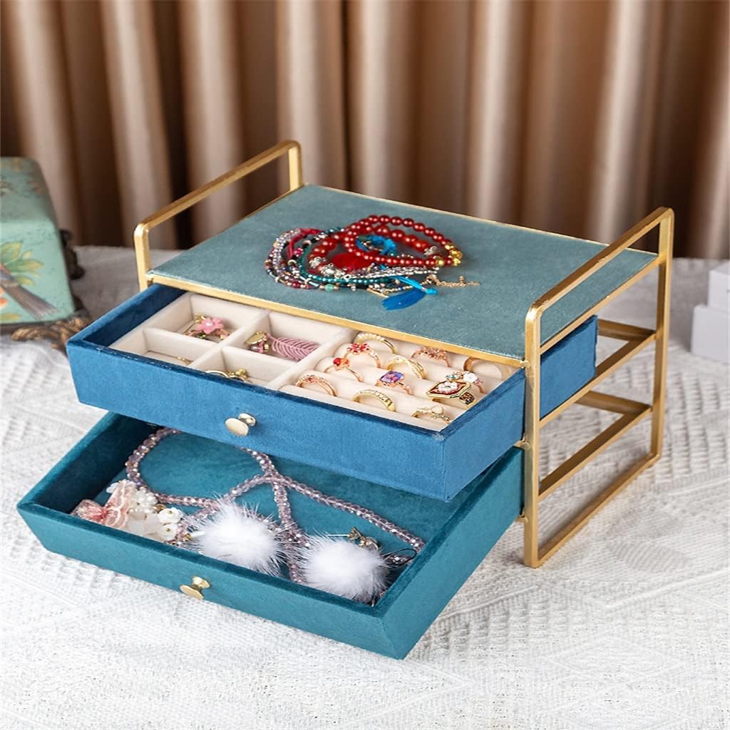 Green Large-capacity Jewelry Stand Display Stand Necklace Stand Wrought Iron Flannel Jewelry Storage Stand