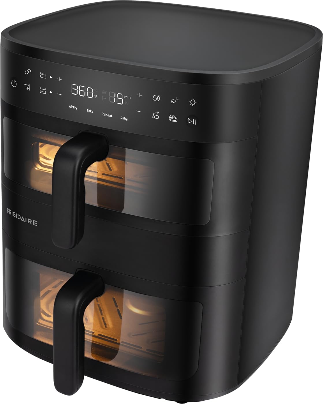 DualZone 4-in-1 Stacked Air Fryer - 11.6qt Capacity, with Sync Cook and Sync Finish - 4 Pre-Programmed Air Fry Settings, Black