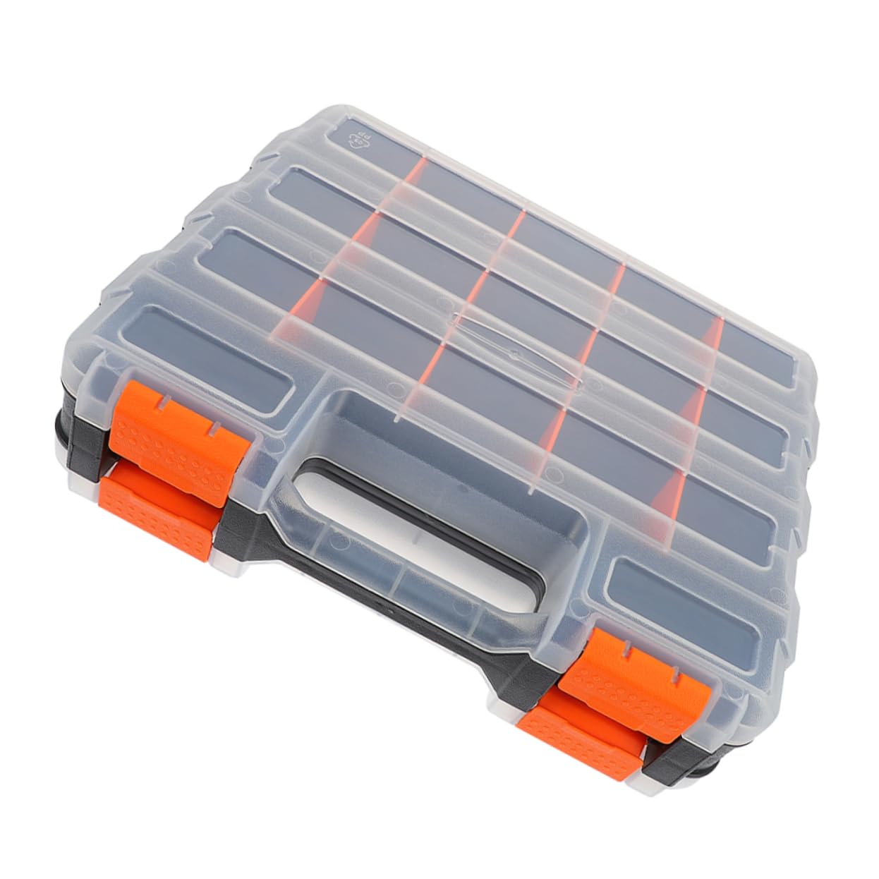 Boîte de rangement double face transparente pour petits composants et outils