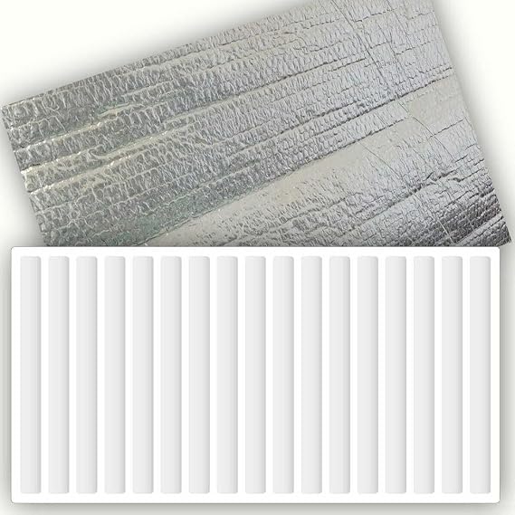Radiator Insulation Foil Sheet 0.6m x 1.2m Double Sided Aluminum with Bubble Layer Reflective Heat Barrier for Energy Efficiency and Reduced Heat Loss in Home Walls Ceil