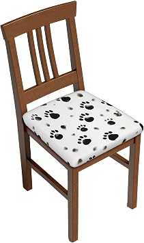 Dining Chair Seat Covers Set of 2, Animal Pet Paw Texture Print Chair Seat Covers Stretchable Kitchen Chair Seat Protectors Slip Covers for Dining Chairs for Kitchen Seat Cushions