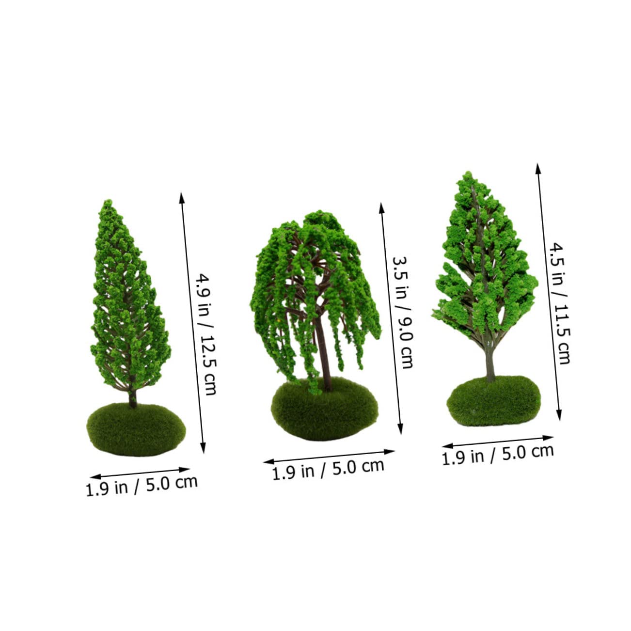 STOBOK 4 Zestawy Miniaturowe Drzewa Uliczne Model Mini Drzewa Do Dekoracji Mini Drzewa Do Modeli Architektonicznych 6 Sztuk * 4