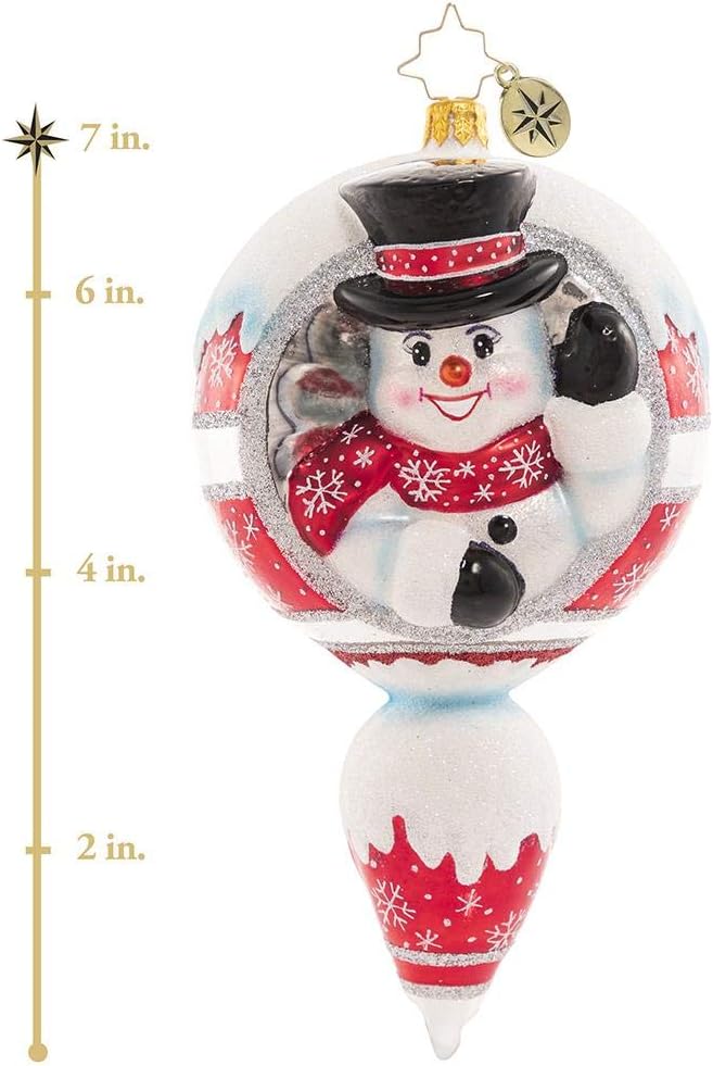 Christopher Radko Hand-Crafted European Glass Christmas Decorative Figural Ornament, A Frosty Hello