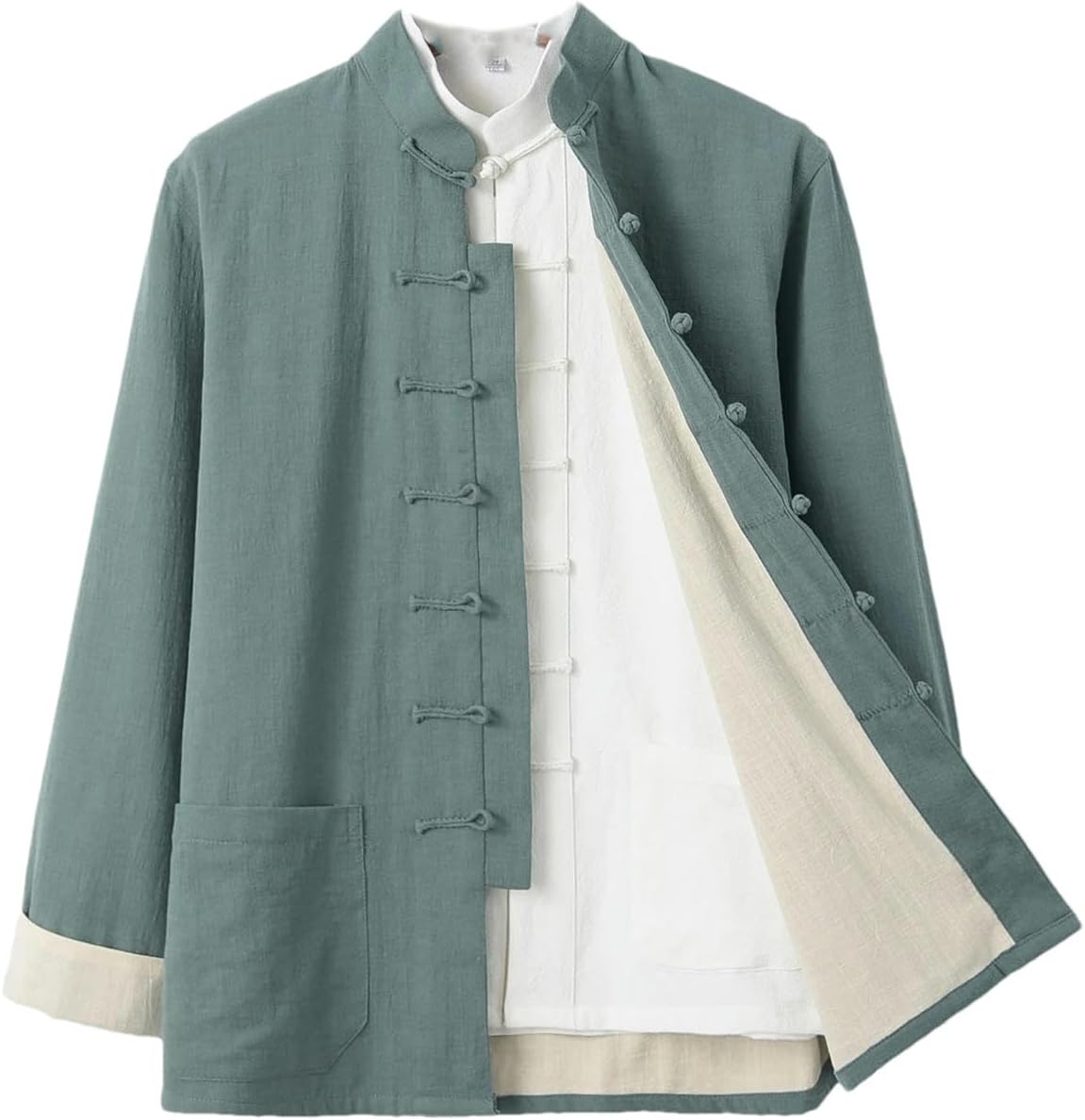 winter Retro Tang Shirt Men Cotton And Linen Casual Kong Fu Clothing Chinese Vintage Mandarin Collar Tai Chi Tops